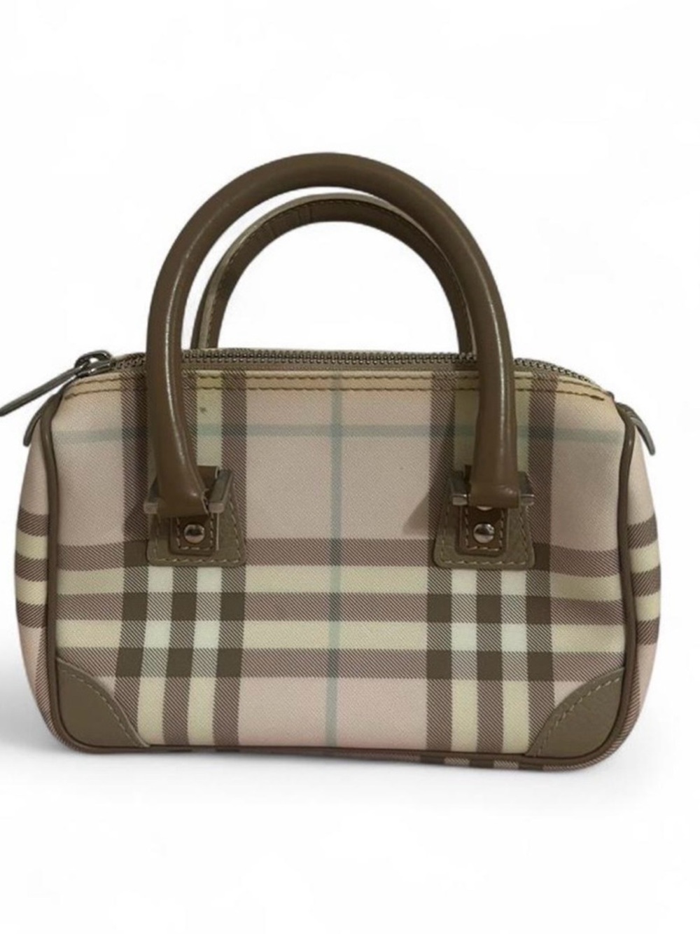 Burberry Mini Boston Bag Pink Nova Check Canvas Y2K